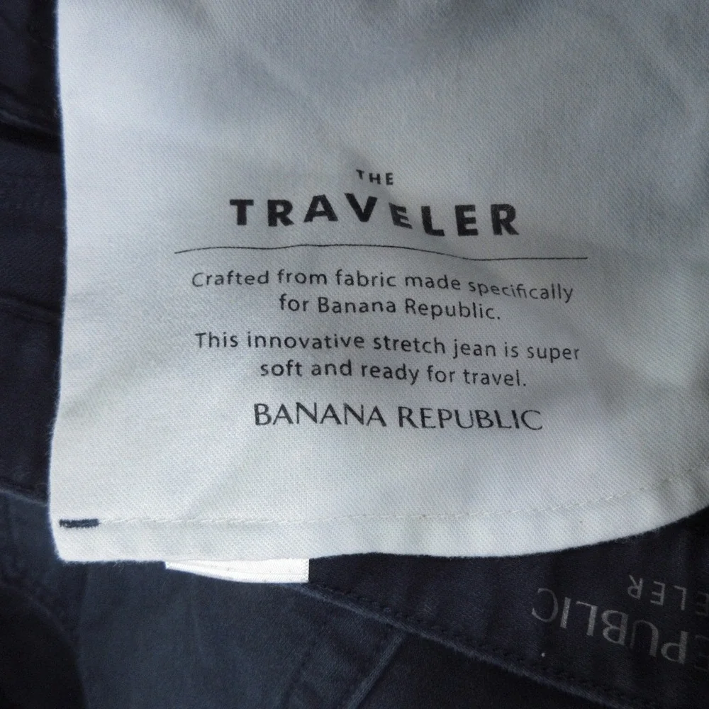Banana Republic Men's Jeans 33x28 Slim Traveler Navy Stretch